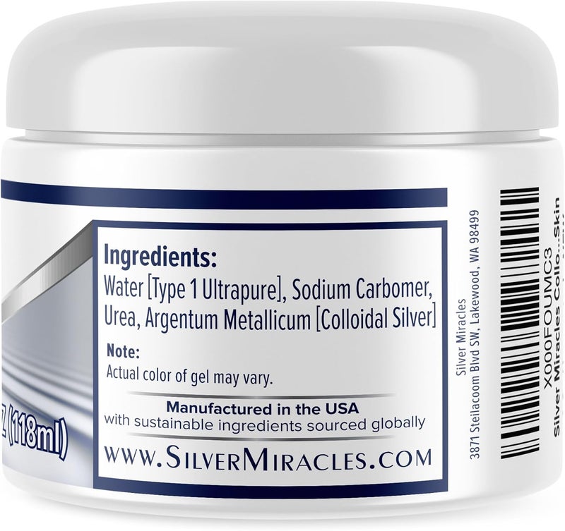 Silver Miracles Colloidal Silver Gel - Nano Silver Gel Wound Care - Healing Ointment for Burns & Irritated Skin - 4 Oz Unscented - Two Pack - Image 3